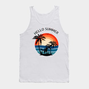 Hello Summer Tshirt, Vacation Shirt, Travel Tees Tank Top